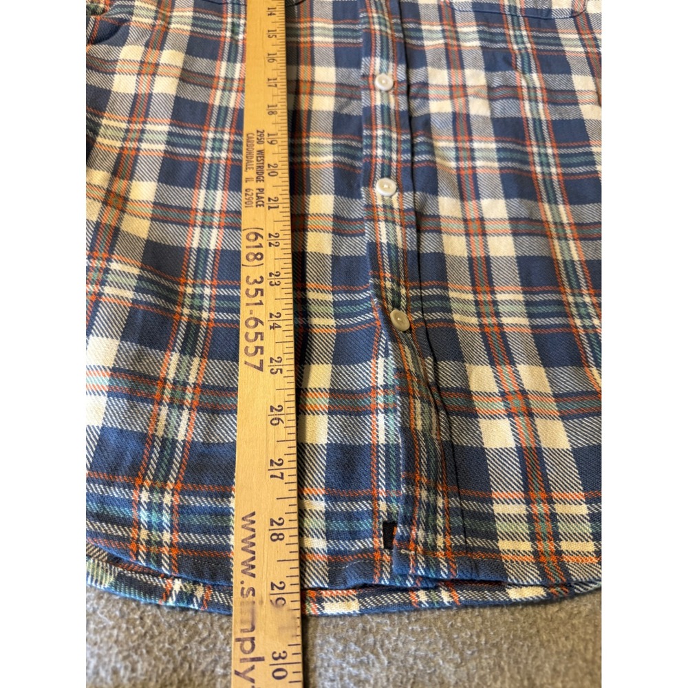 The Normal Brand Mountain Overshirt Mineral Blue Plaid Cotton Flannel Mens M NWT - Picture 7 of 7